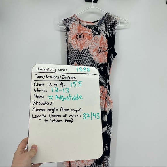 Suzy Shier  pink black Floral fitted twist sleeveless summer casual dress SP - Picture 13 of 14